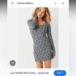 Frankie's Bikinis Grey Mini Dress with Navy Floral Print